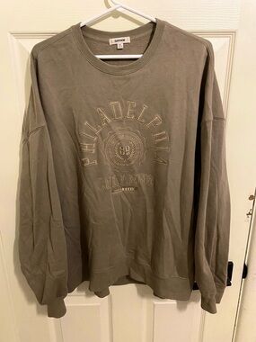 Garage Oversized brown vintage embroidered sweatshirt